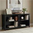 Amherst 64 inch Wide Solid Wood Transitional 4 Shelf Low Bookcase in Black