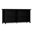 Amherst 64 inch Wide Solid Wood Transitional 4 Shelf Low Bookcase in Black