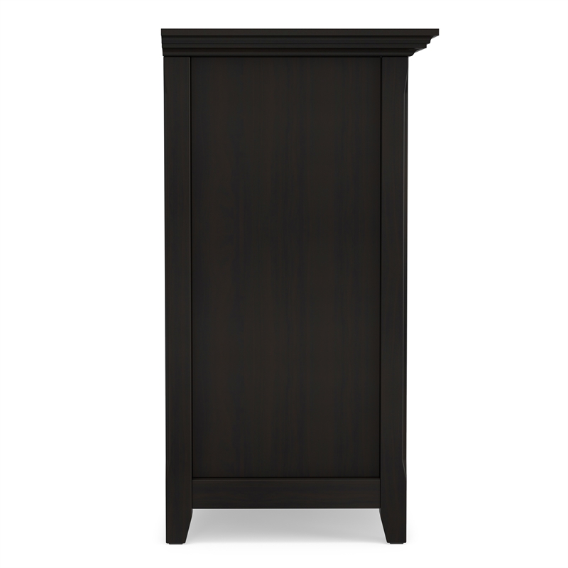 Amherst 64 inch Wide Solid Wood Transitional 4 Shelf Low Bookcase in Hickory Brown