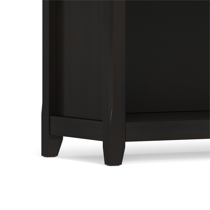 Amherst 64 inch Wide Solid Wood Transitional 4 Shelf Low Bookcase in Hickory Brown