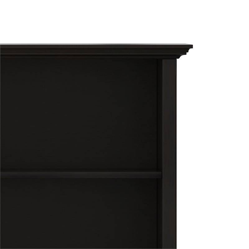 Amherst 64 inch Wide Solid Wood Transitional 4 Shelf Low Bookcase in Hickory Brown