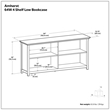 Amherst 64 inch Wide Solid Wood Transitional 4 Shelf Low Bookcase in Hickory Brown