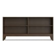Harper 30 inch x 64 inch Solid Wood Mid Century 4-Shelf Low Bookcase in Walnut Brown