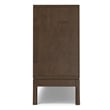 Harper 30 inch x 64 inch Solid Wood Mid Century 4-Shelf Low Bookcase in Walnut Brown