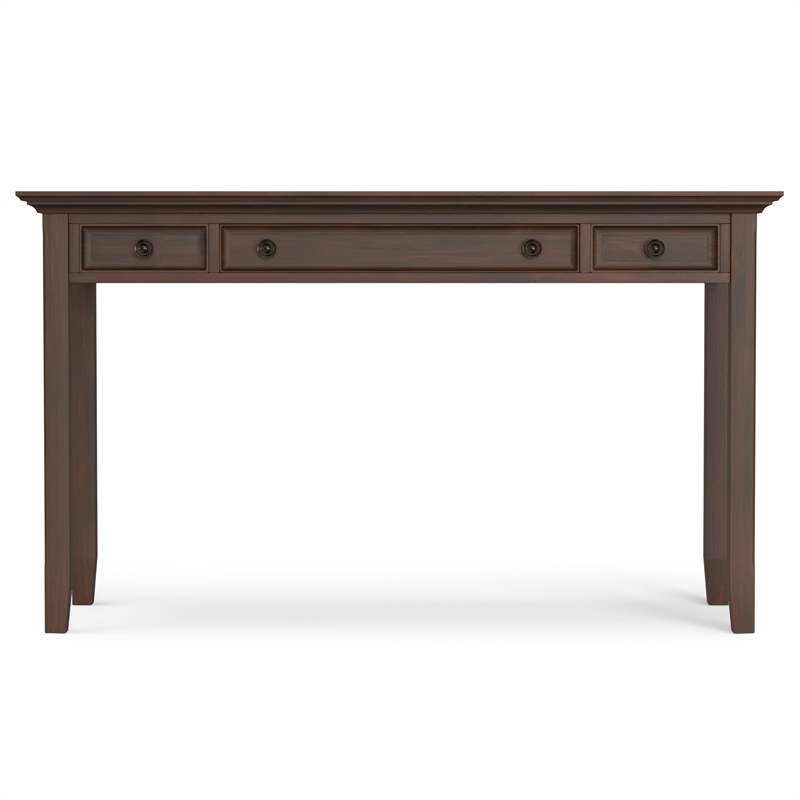 Amherst Solid Wood Transitional 54 inch Wide Desk with 30 inch Wide Bookcase in Russet Brown (Set of 2)