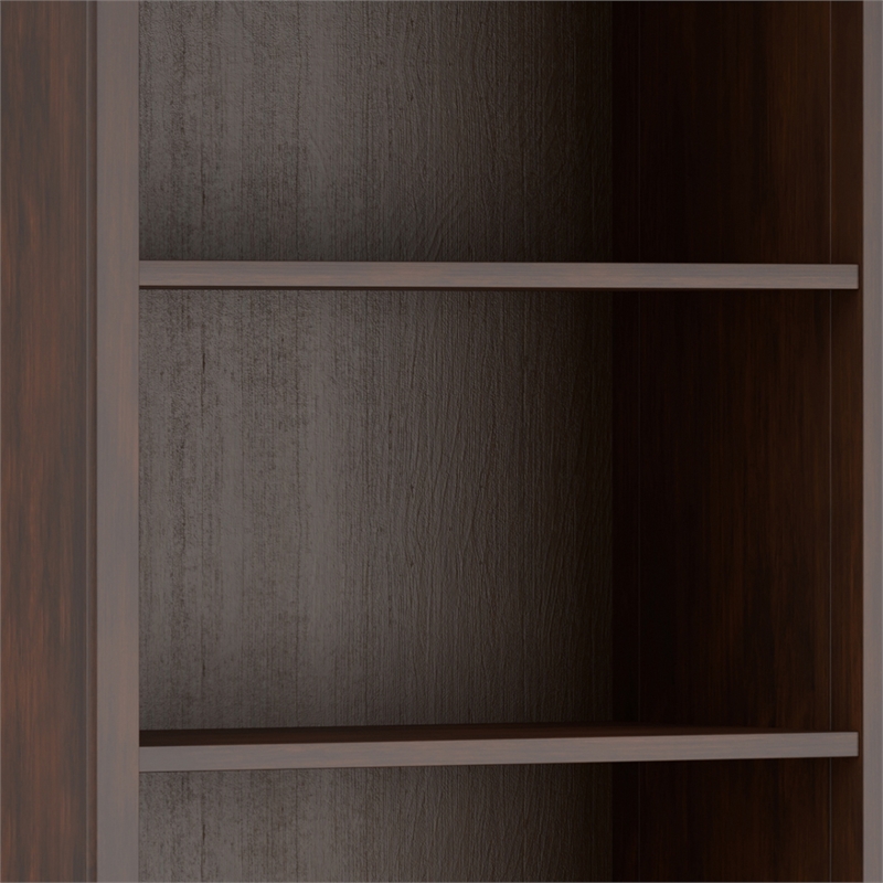 Amherst Solid Wood Transitional 54 inch Wide Desk with 30 inch Wide Bookcase in Russet Brown (Set of 2)