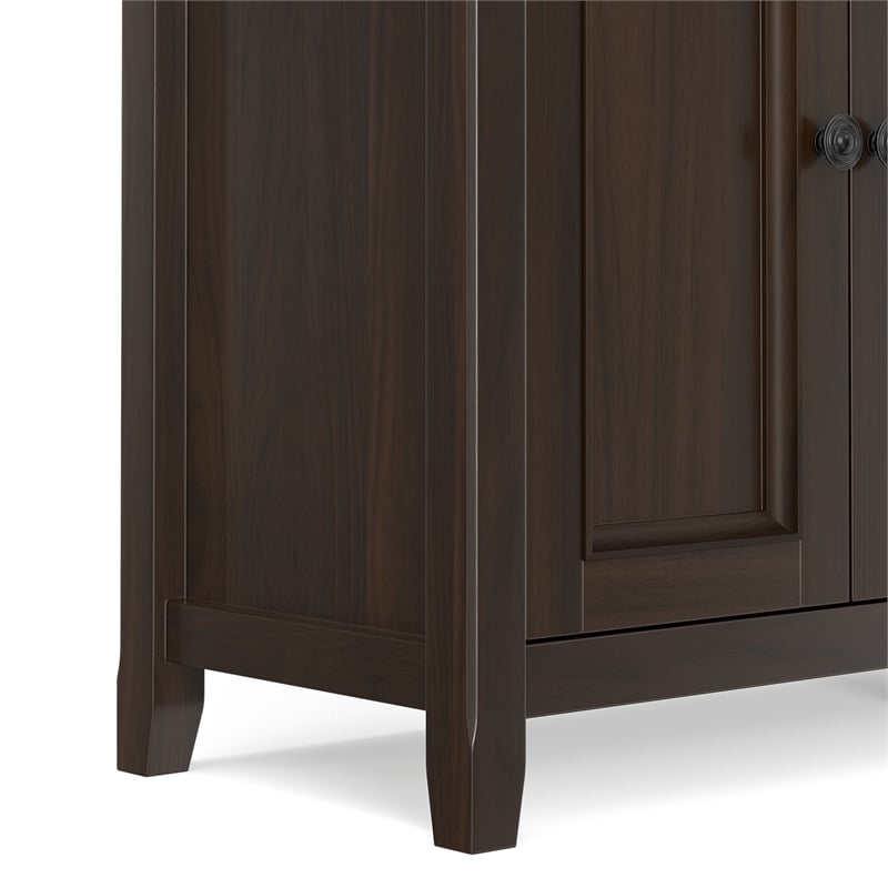 Amherst 84 inch Wide Solid Wood Transitional TV Stand in Brunette Brown/Bronze For TVs up to 90 inches