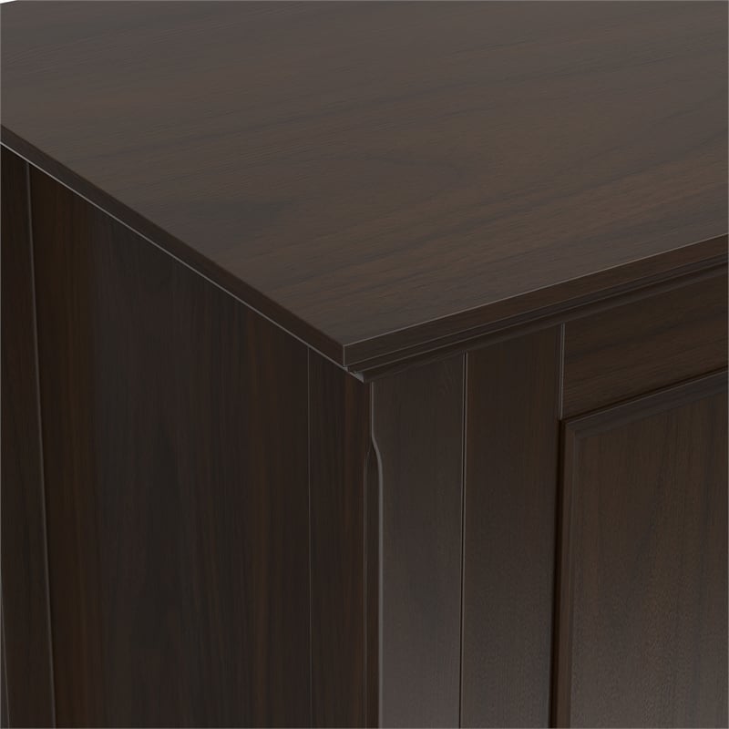 Amherst 84 inch Wide Solid Wood Transitional TV Stand in Brunette Brown/Bronze For TVs up to 90 inches