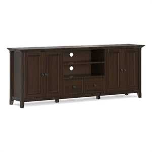 Amherst 84 inch Wide Solid Wood Transitional TV Stand in Brunette Brown/Bronze For TVs up to 90 inches