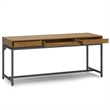 Banting Solid Wood Industrial 72 inch Wide Desk with 30 inch Wide Bookcase in Medium Saddle Brown (Set of 2)