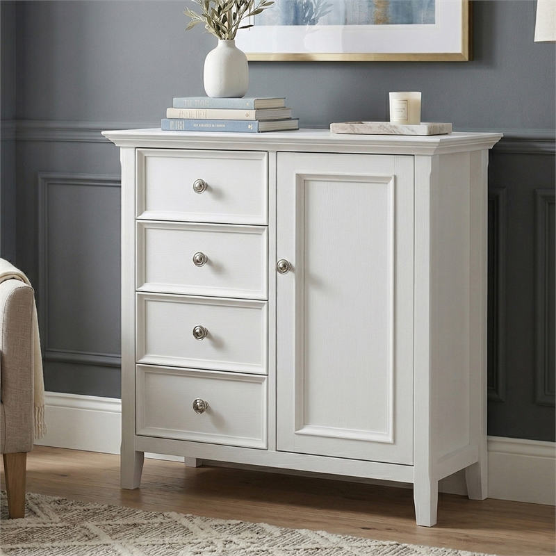 Amherst 37 inch Wide Solid Wood Transitional Medium Storage Cabinet in White
