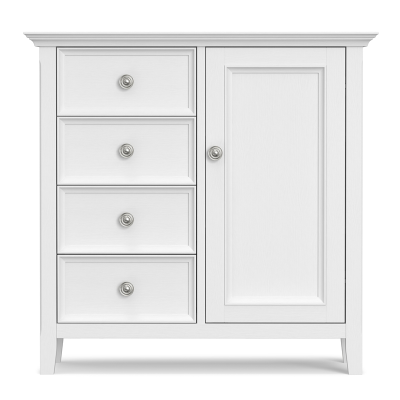 Amherst 37 inch Wide Solid Wood Transitional Medium Storage Cabinet in White