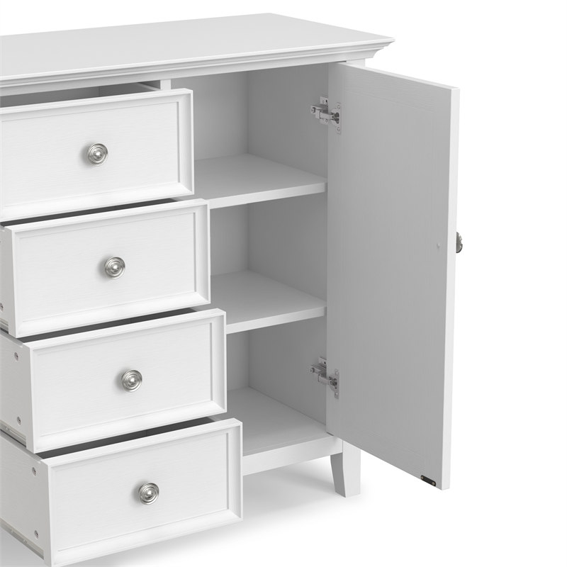 Amherst 37 inch Wide Solid Wood Transitional Medium Storage Cabinet in White