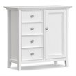 Amherst 37 inch Wide Solid Wood Transitional Medium Storage Cabinet in White