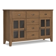 Artisan 54 inch Wide Solid Wood Transitional Sideboard Buffet in Rustic Natural Aged Brown