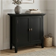Redmond Wide Solid Wood Transitional Low Storage Cabinet in Black