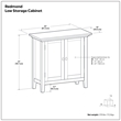Redmond Wide Solid Wood Transitional Low Storage Cabinet in Black