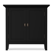Redmond Wide Solid Wood Transitional Low Storage Cabinet in Black