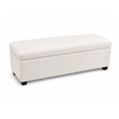 Avalon Wide Solid Wood Transitional Storage Ottoman Bench in Ivory Boucle