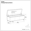 Avalon Wide Solid Wood Transitional Storage Ottoman Bench in Alabaster Ivory