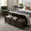 Connaught Wide Solid Wood Traditional Storage Bench in Dark Chestnut Brown