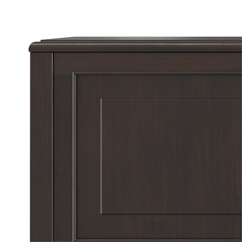 Connaught Wide Solid Wood Traditional Storage Bench in Dark Chestnut Brown