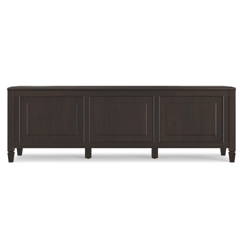 Connaught Wide Solid Wood Traditional Storage Bench in Dark Chestnut Brown