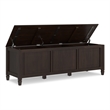 Connaught Wide Solid Wood Traditional Storage Bench in Dark Chestnut Brown