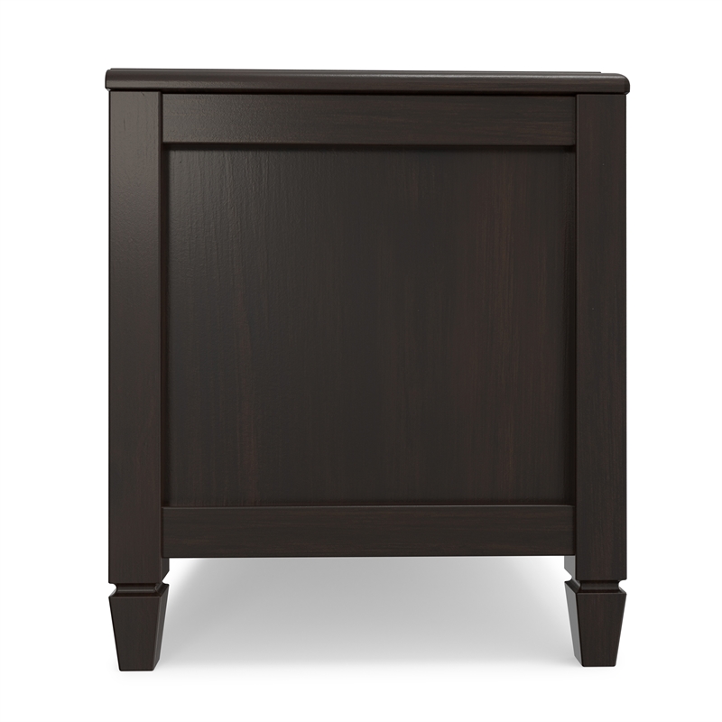 Connaught Wide Solid Wood Traditional Storage Bench in Dark Chestnut Brown