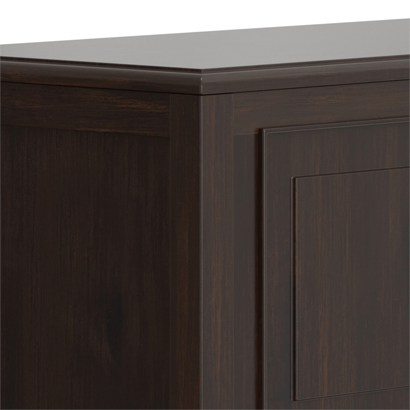 Connaught Wide Solid Wood Traditional Storage Bench in Dark Chestnut Brown