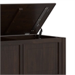 Connaught Wide Solid Wood Traditional Storage Bench in Dark Chestnut Brown