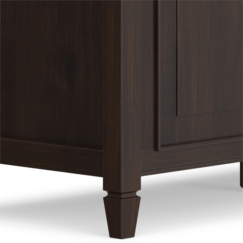Connaught Wide Solid Wood Traditional Storage Bench in Dark Chestnut Brown