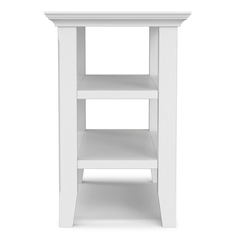 Acadian 14 inch Wide Solid Wood Transitional Narrow Side Table in White