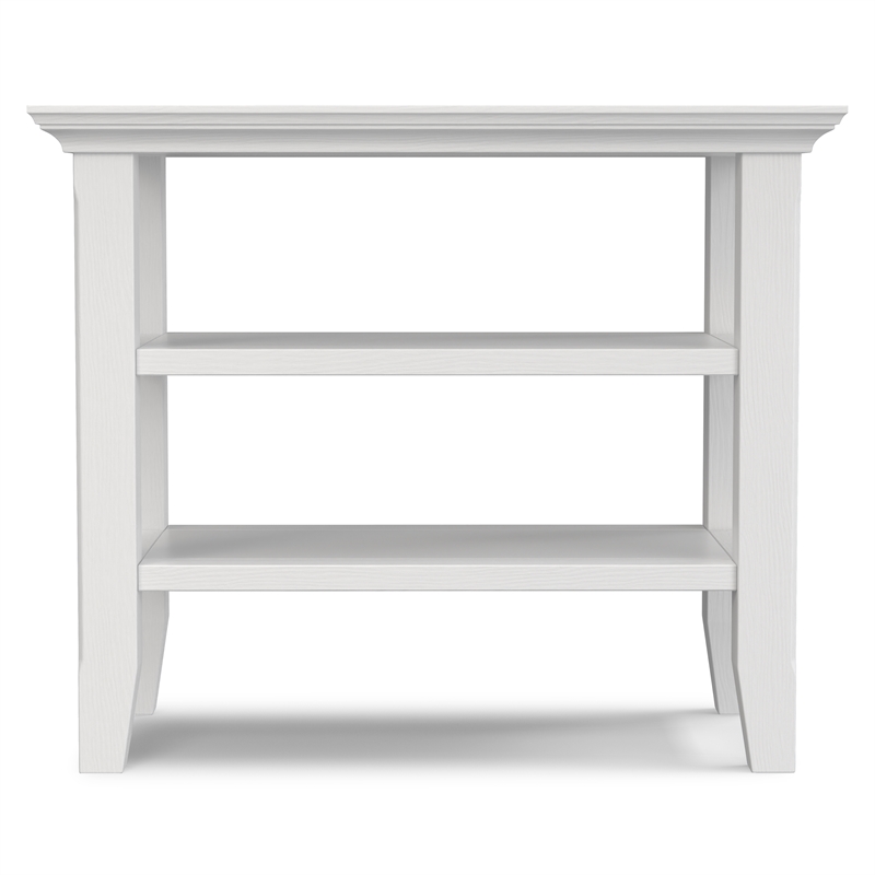 Acadian 14 inch Wide Solid Wood Transitional Narrow Side Table in White
