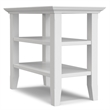 Acadian 14 inch Wide Solid Wood Transitional Narrow Side Table in White