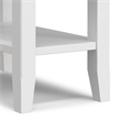Acadian 14 inch Wide Solid Wood Transitional Narrow Side Table in White