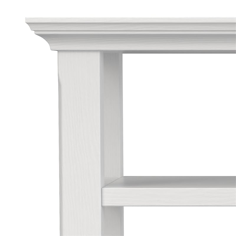 Acadian 14 inch Wide Solid Wood Transitional Narrow Side Table in White