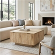 Lockhart 30 in Square Split Top Storage Coffee Table in Refined Natural