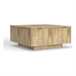 Lockhart 30 in Square Split Top Storage Coffee Table in Refined Natural