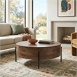 Rayburn 38 in Solid Mango Wood Drum Coffee Table in Briarsmoke