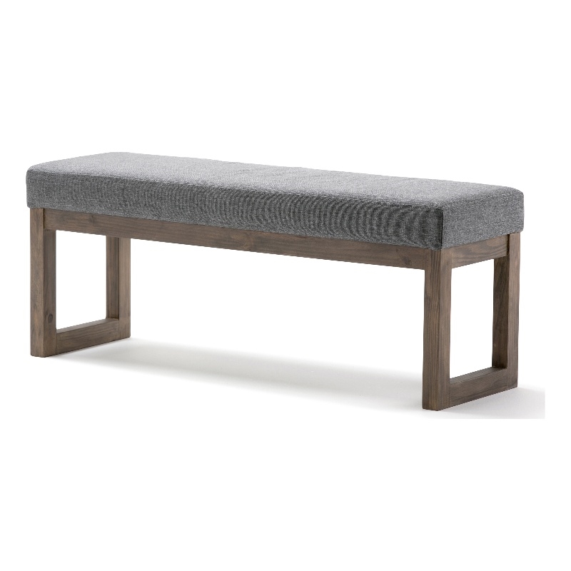 Milltown 36 inch Wide Contemporary Medium Ottoman Bench in Grey