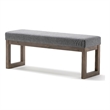 Milltown 36 inch Wide Contemporary Medium Ottoman Bench in Grey