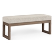 Milltown 36 inch Wide Contemporary Medium Ottoman Bench in Platinum