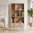 Draper 35 inch x 64 inch Solid Wood Bookcase with 2 Drawers in Blonde