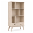 Draper 35 inch x 64 inch Solid Wood Bookcase with 2 Drawers in Blonde