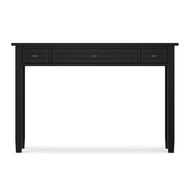 Warm Shaker 48 inch Wide Solid Wood Transitional Desk in Black