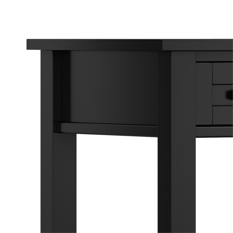 Warm Shaker 48 inch Wide Solid Wood Transitional Desk in Black