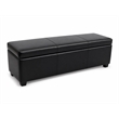 Avalon 60 in XXL Storage Ottoman Bench in Midnight Black Vegan Leather