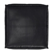 Brody 18 inch Wide Boho Square Pouf in Black Vegan Faux Leather