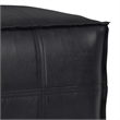 Brody 18 inch Wide Boho Square Pouf in Black Vegan Faux Leather